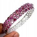 Armband aus 925er Silber mit natürlichen Rhodolith Granaten