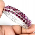 Armband aus 925er Silber mit natürlichen Rhodolith Granaten