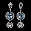 Ohrringe 925 Natur Sky Blue Topas Zirkonia 1