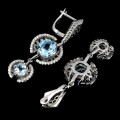 Ohrringe 925 Natur Sky Blue Topas Zirkonia 1