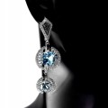 Ohrringe 925 Natur Sky Blue Topas Zirkonia 1