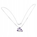 Silberkette natürliche Amethyste Zirkonia 20