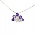 Silberkette natürliche Amethyste Zirkonia 20
