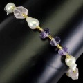 Armband 925 natürliche Amethyste Perlen Quarz