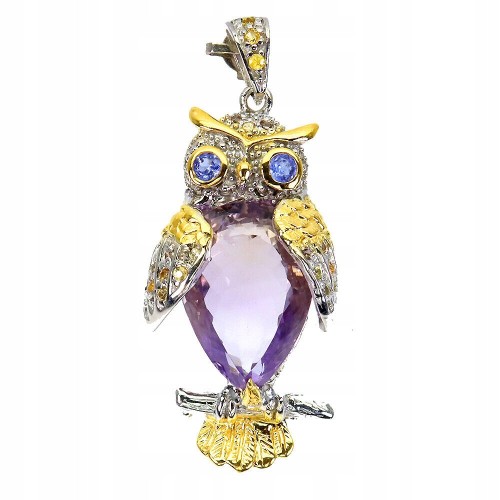 Silberanhänger natürliche 22,82 ct Ametrine Eule