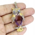 Silberanhänger natürliche 22,82 ct Ametrine Eule