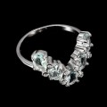 Ring 925 natürliche Aquamarin Zirkonia Größe 11,5