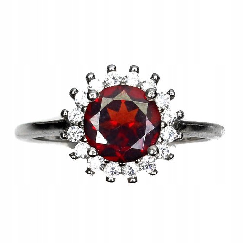 Ring 925 natürlicher Granat Größe 12 zart