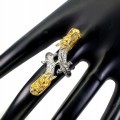 Ring mit Drachensaphiren aus natürlichem Silber - Größe 14