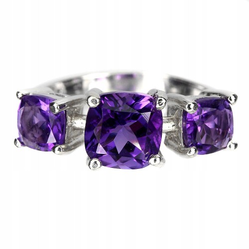 Ring 925, zarte natürliche Amethyste, Größe 14