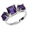 Ring 925, zarte natürliche Amethyste, Größe 14