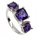 Ring 925, zarte natürliche Amethyste, Größe 14