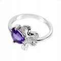 Silberring - Größe 14 natürliche Amethyst-Zirkonia