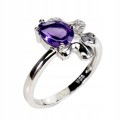 Silberring - Größe 14 natürliche Amethyst-Zirkonia