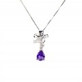 Eine zarte Halskette aus natürlichem 925er Amethyst-Zirkonia