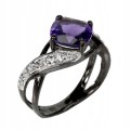 Ring aus Sterlingsilber mit natürlichen Amethyst Zirkonia Größe 11,5