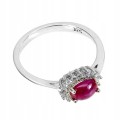 925 Zarte Ring Größe 16 natürlicher Rubin