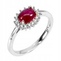 925 Zarte Ring Größe 16 natürlicher Rubin