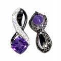 Schöne Ohrringe 925 natürliche Amethyst-Zirkonia ​​1