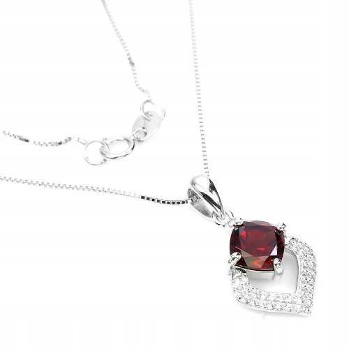 925 Schöne Halskette mit natürlichen Granat zirkonia