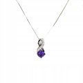 Schöne Halskette mit natürlichen Amethyst Zirkonia 925