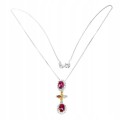 Wunderschöne Silberkette mit natürlichen Rubinen und Saphiren