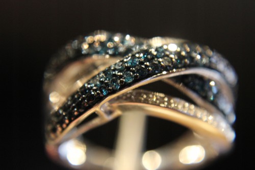 Silberring mit synthetischen Diamanten Größe 17 zertifiziert