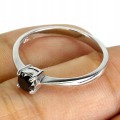 Ring schwarzer Diamant 0,33 ct Silber Größe 16,5