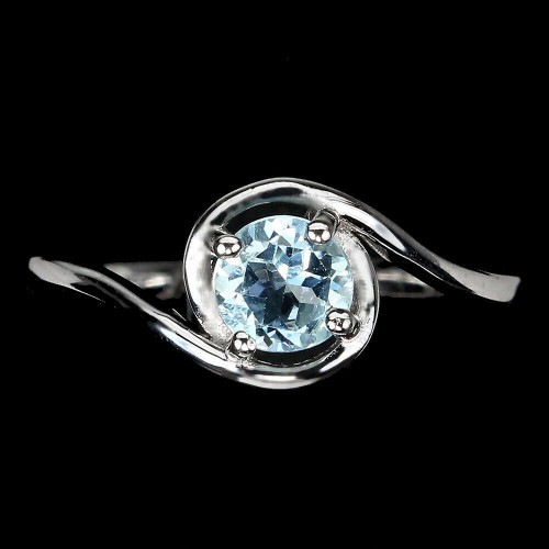 Zarte Ring Größe 15 Silber Sky Blue Topas