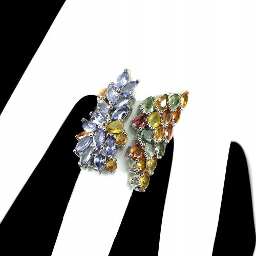 Ring Größe 17 natürliche Tansanit Saphire 925