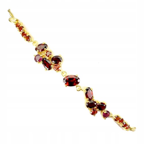 Zartes Armband Granat Rhodolite natur 925