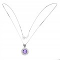 925 Zarte Halskette mit natürlichen Amethyst Zirkonia