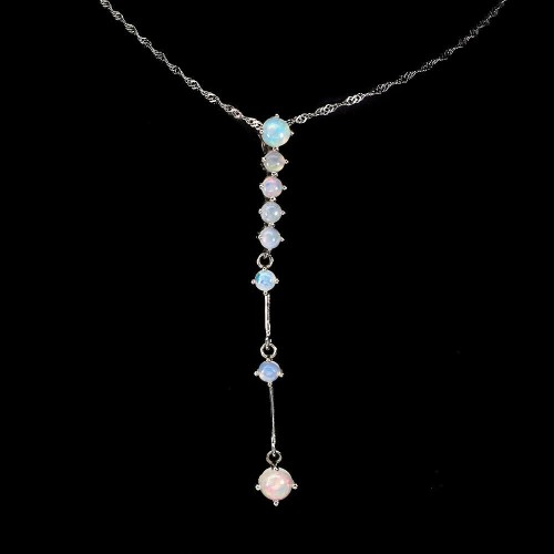 Silberkette natürliche Feueropale schön 925