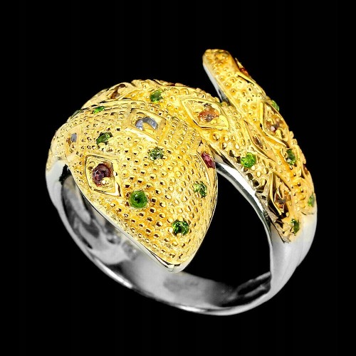 Ring Granate Saphire Tansanite Größe 16,5 Schlange