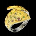 Ring Granate Saphire Tansanite Größe 16,5 Schlange
