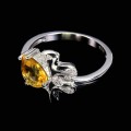 925 Ring zarter natürlicher Citrin Größe 12