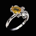 925 Ring zarter natürlicher Citrin Größe 12