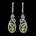 925 Silber natürliche Peridot Zirkonia Ohrringe 1