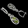 925 Silber natürliche Peridot Zirkonia Ohrringe 1