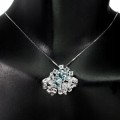 Silberkette 925 Natur Sky Blue Topas Zirkonia