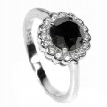 Ring schwarzer Diamant 1.855 ct Silber 925 Größe 14