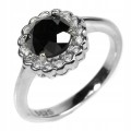 Ring schwarzer Diamant 1.855 ct Silber 925 Größe 14