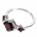 925 Silber zarter Granat Ring Größe 12