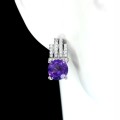 1 Ohrringe zarte natürliche Amethyste Zirkonia