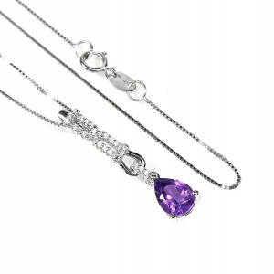 Zarte Halskette mit natürlichen 925er Amethyst Zirkonia
