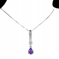 Zarte Halskette mit natürlichen 925er Amethyst Zirkonia