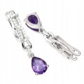 Zarte 1 Ohrringe natürliche Amethyste Zirkonia
