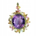 Brosche Anhänger natürlicher 50.06ct Amethyst Turmalin