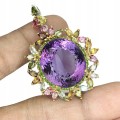 Brosche Anhänger natürlicher 50.06ct Amethyst Turmalin