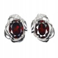 Zarte Granat Zirkonia Ohrringe natur 925 1